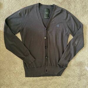 G-Star Men's black/hint of blue Cardigan Sweater